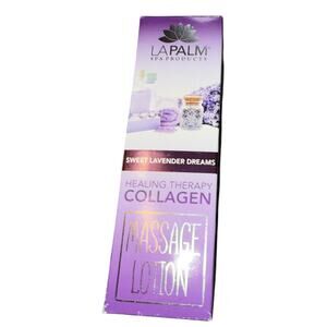 LA Palm Moisturizing Lovely Lavender Collagen Massage Lotion 8oz NEW In Box